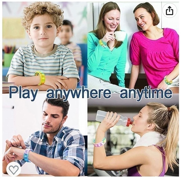 PUSH Pop Fidget Bracelet Multicolor Stress Relief Finger Press Bracelet Set Of 3 - Picture 6 of 6